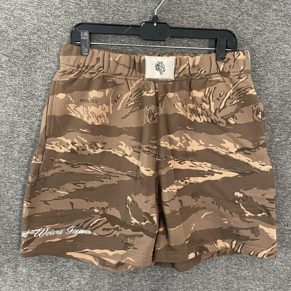 Darc Sport Shorts Mens XL Brown Camo Fleece 7" Inseam Wolves Forever Athletic